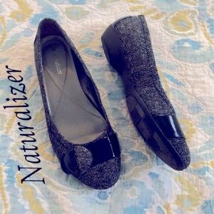 NATURALIZER Slip On Tweed / Patent Flats / Loafers. Work & Casual Wear comfort!